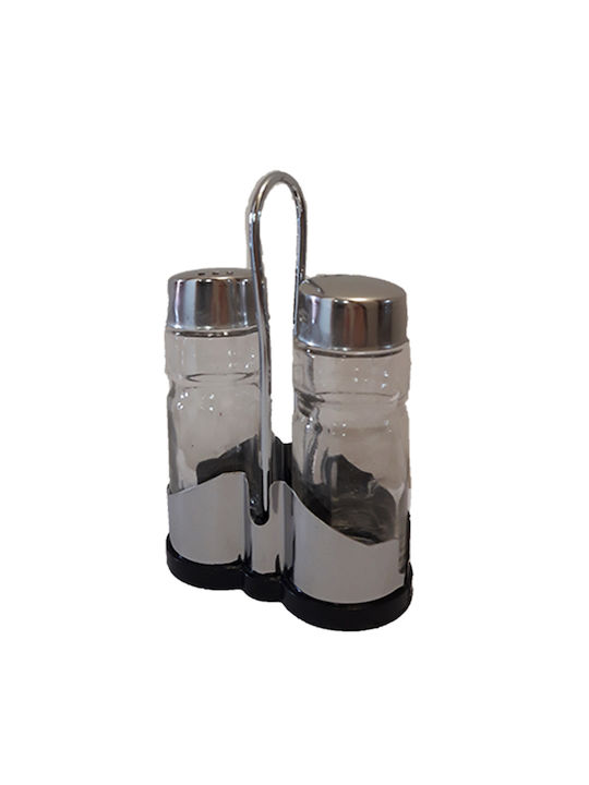 Karvounis Salt and Pepper Set Glass with Stand 2pcs