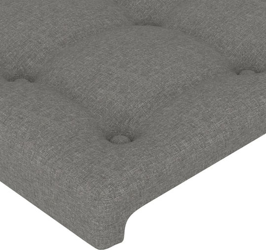 vidaXL Tăblie De Pat Din Țesătură Gri Închis 103x88cm