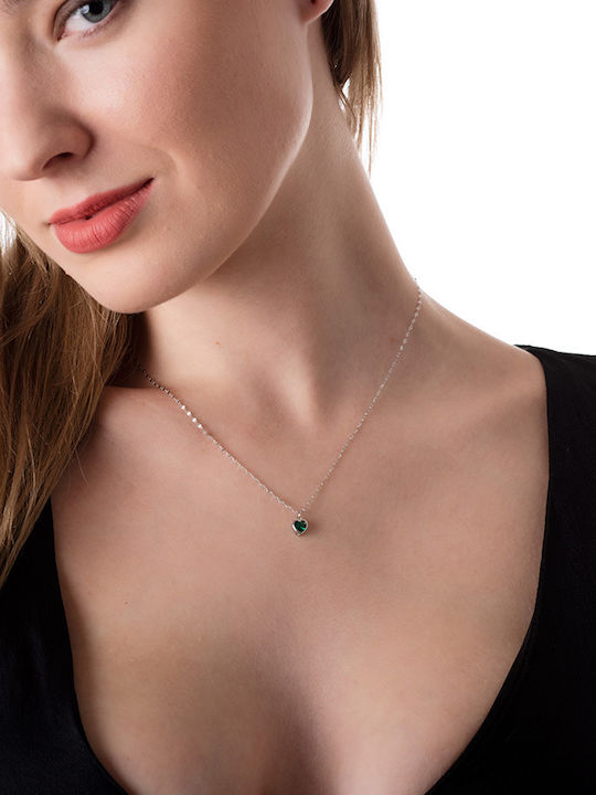 Oxzen Halskette mit Design Herz aus Silber mit Zirkon