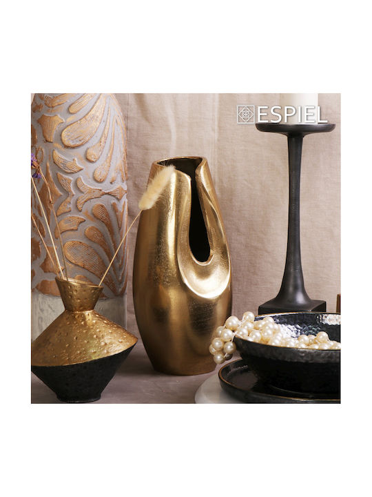 Espiel Decorative Vase Ecomix Gold 15.24x15.2x56cm
