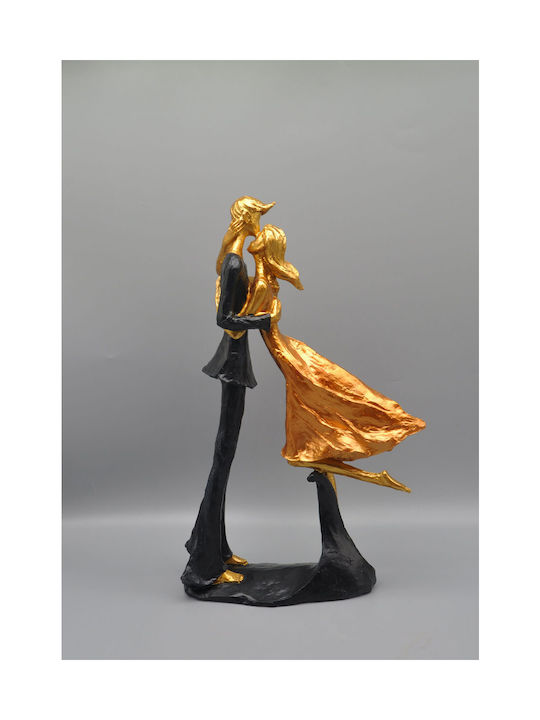 Karvounis Dekorativ Statuette aus Polyresin Paar in Gold/Black/Orange 20x9x32cm 1Stück