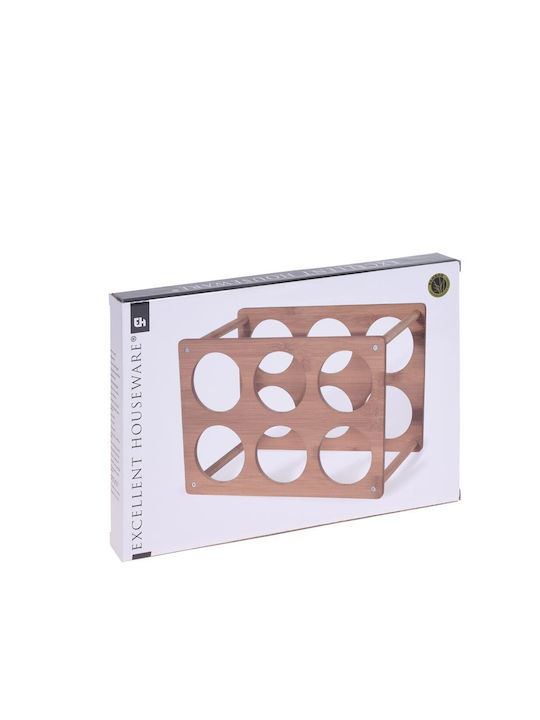 Excellent Houseware Настолни Μπουκαλοθήκη Дърво για 6 Μπουκάλια Кафяв 35x24x18.5εκ.