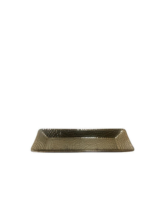 Art et Lumiere Rectangular Ceramic Decorative Platter Golden 39.5x14x3.5cm