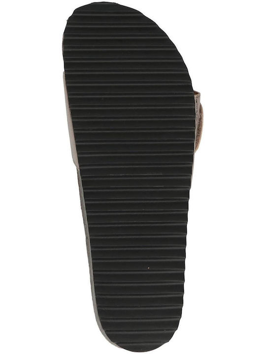 Leather Women's Sandals Metallic Toupe