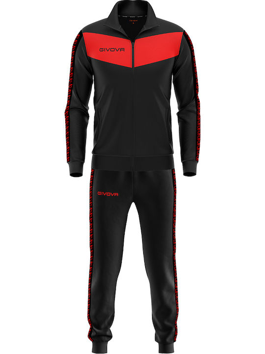 Tuta Visa Banda Tracksuit Glossy with Elastic Black / Red