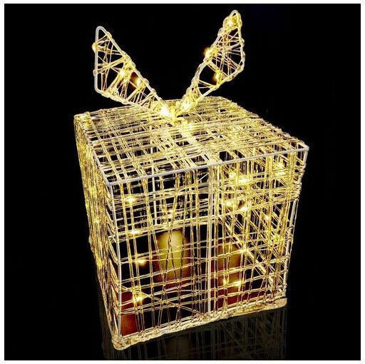 Beleuchtet Weihnachtliche Figur Box Weiß 19x19x19cm