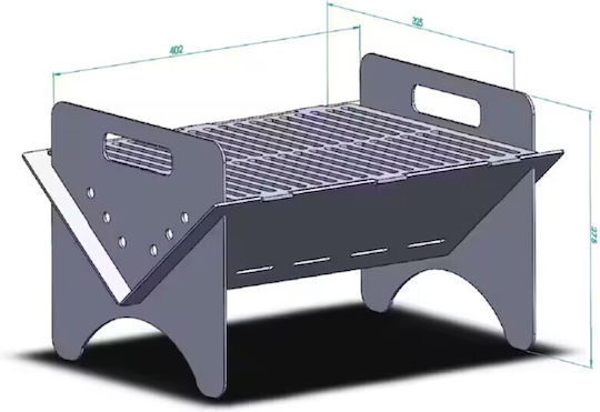 Γαλβανιζέ Φορητή Ψησταριά Κάρβουνου 40x32.5εκ.