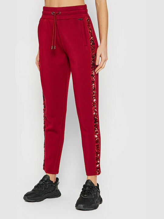 Guess Damen-Sweatpants Burgundisch