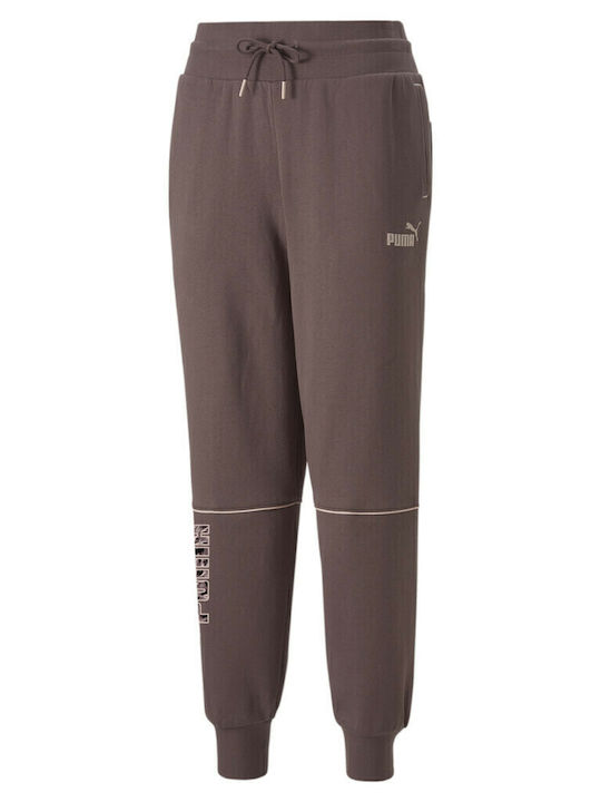 Power Safari Talie înaltă Pantaloni de Trening cu elastic Maro