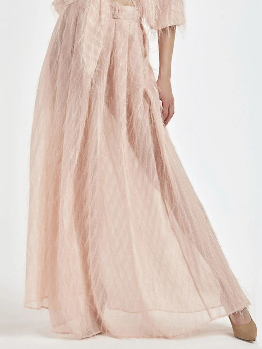 Silvian Heach Menira High Waist Maxi Skirt in Pink color