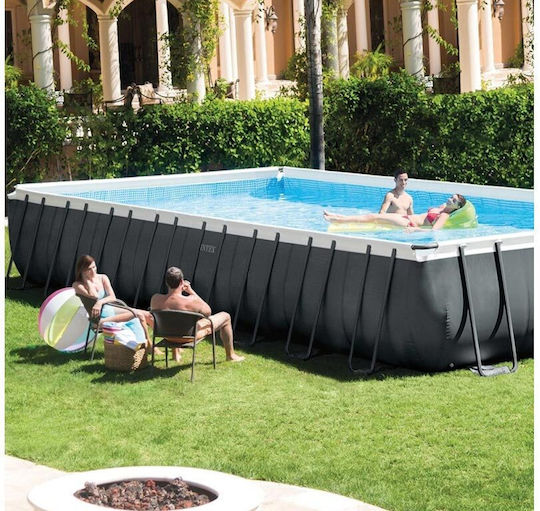Intex Ultra Frame XTR Πισίνα PVC 10.5lt με Μεταλλικό Σκελετό 975x488x132εκ. Γκρι