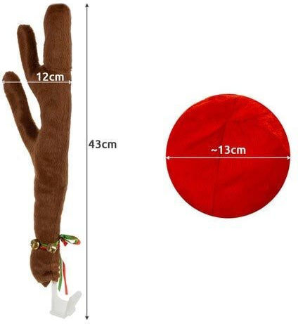 Xtrobb 1cm Decorative Reindeer Horns and Nose for Car 12x43cm