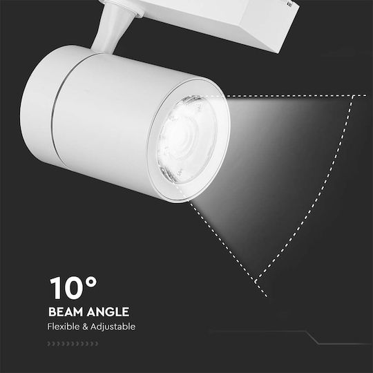 V-TAC Μονό LED Ψυχρό Λευκό Σποτ σε Λευκό Χρώμα