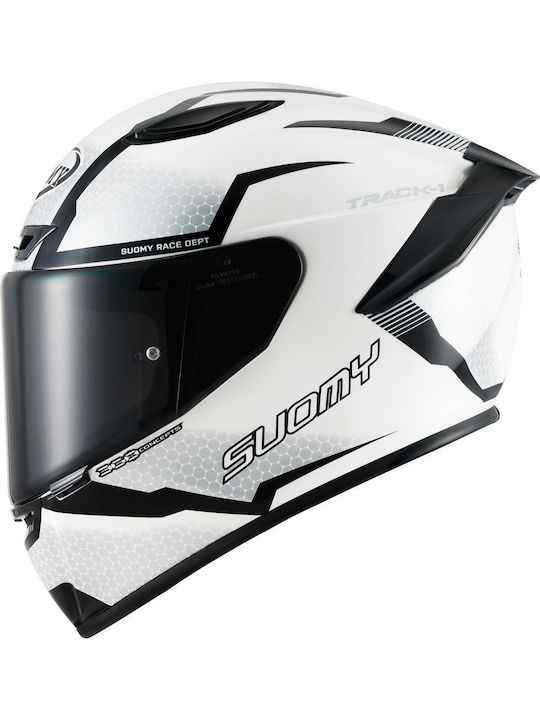 Suomy Track-1 Reaction Full Face Helmet ECE 22.06 1350gr White/Black