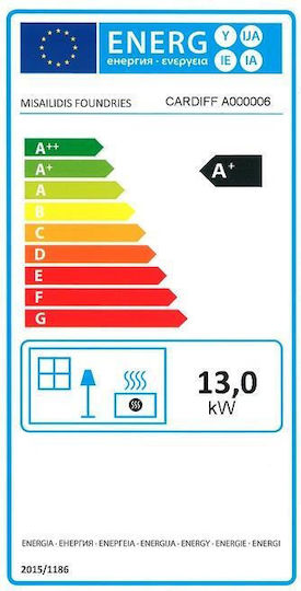 CHytiria Misailidi Cardiff-006 Fontă Soba pe lemne 13kW Gri