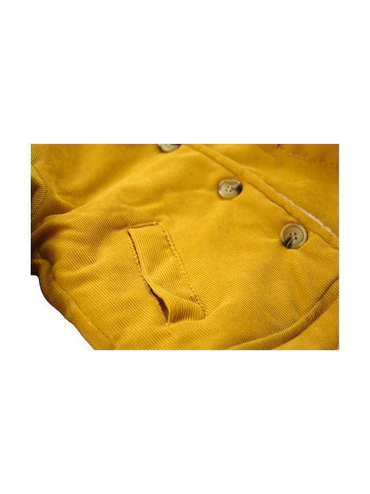 Jacket Corduroy Lined Fur Jacket Yellow