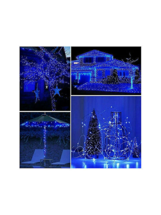 Christmas LED Light Blue 12m Solar