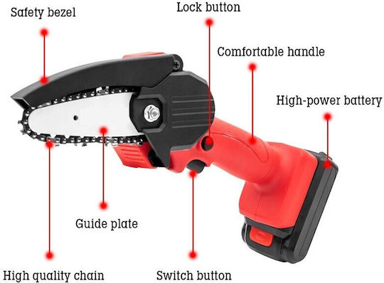 Pruning Battery Chainsaw Brushless 24V 0.810kg with Blade 13cm