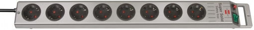 Brennenstuhl Power Strip 8 Positions with Switch and Cable 2.5m Silver