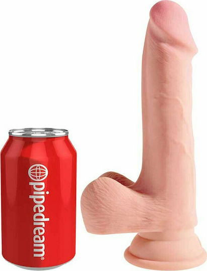 King Cock Triple Density Ρεαλιστικό Dildo με Όρχεις και Βεντούζα Flesh 19cm