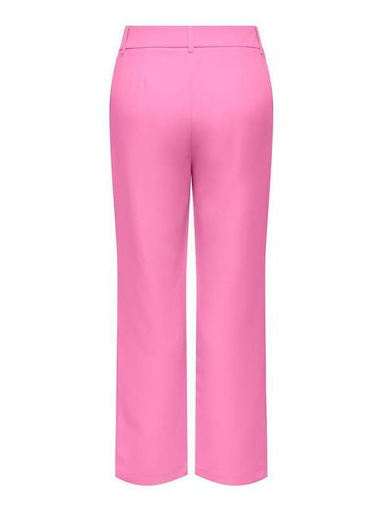 Women's Fabric Trousers Straight Line Fuchsia