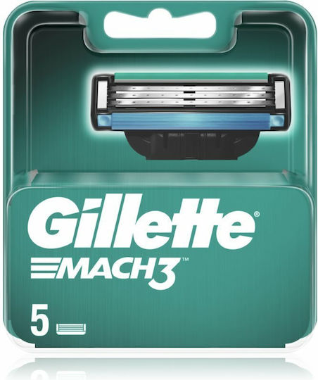 Gillette Mach3 Резервни глави с 3 остриета и лубрикантна лента 5бр
