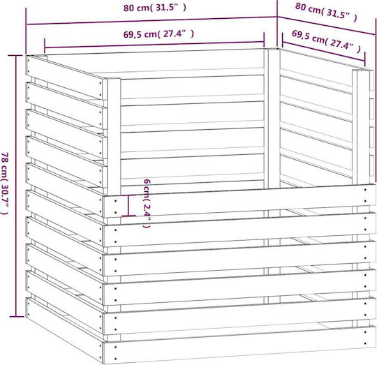 822188 Wooden Open Type Composter
