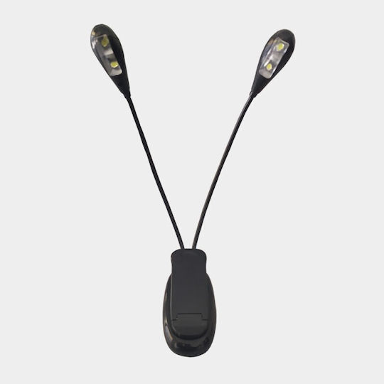 Audio Master Φωτάκι Βιβλίου LED με Κλιπ Μαύρο