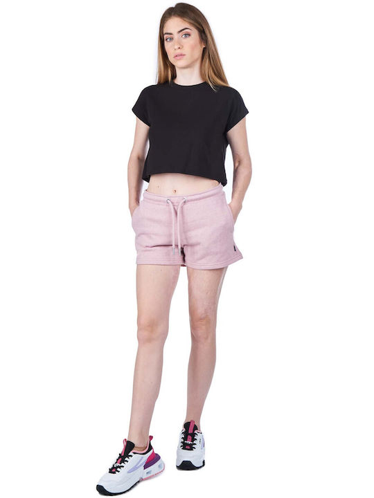 222 Banda 10 Lavars Γυναικείο Αθλητικό Crop Top Κοντομάνικο Μαύρο