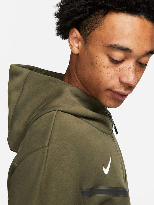Paris Saint-Germain Tech Fleece Cardigan With Hood Khaki