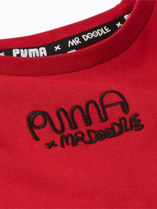 Puma x Mr Doodle Mini Athletic Dress T-Shirt Short Sleeve Red