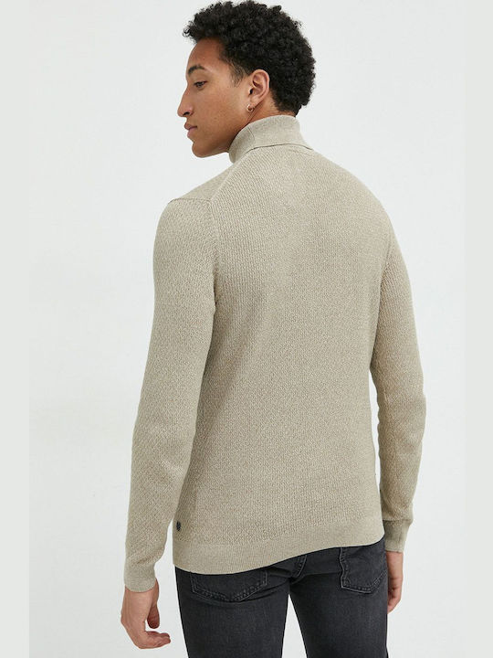 Jack & Jones Men's Long Sleeve Sweater Turtleneck Almond Milk Twisted