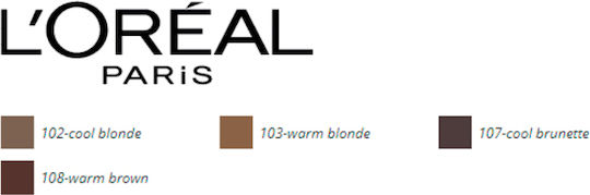 L'Oreal Paris Brow Arist High Definer Duo Μολύβι για Φρύδια Highlighter 108 Warm Brunette