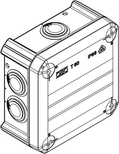 OBO Bettermann Surface-Mounted Electrical Box Branching Watertight IP66 in Gray Color 2007061