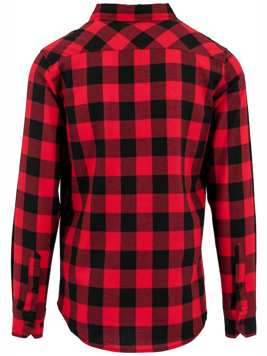 Mister Tee Men's Shirt Long Sleeve Checked Black/Red