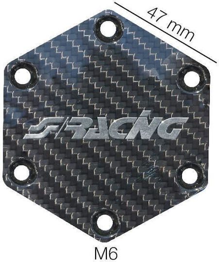Simoni Racing Steering Wheel Decoration Real Carbon Horn Button Cover for 6-hole Racing Type Steering Wheels in Black Color SRHBD4