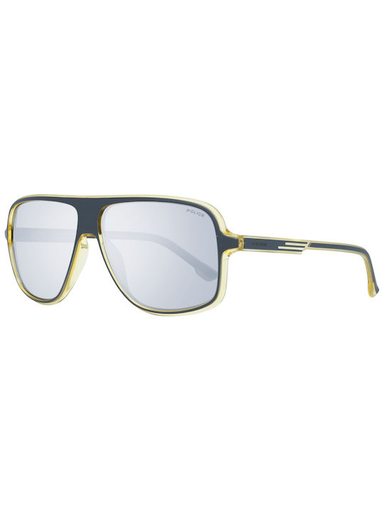 Police Men's Sunglasses with Gold Plastic Frame SPL961 KAUP