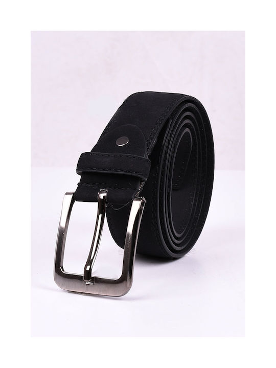 Men's suede belt Black