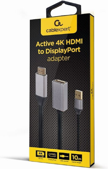 Cablexpert Μετατροπέας HDMI / USB-A male σε DisplayPort female 1τμχ A-HDMIM-DPF-02