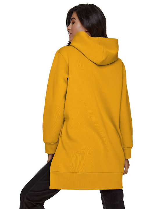 Bodymove Women's Long Hooded Sweatshirt Yellow