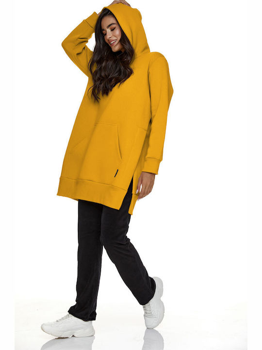 Long Women's Sweatshirt Hooded Yellow