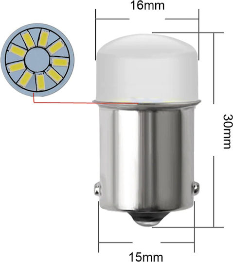 Autoline Lamps Car S25 Canbus LED White 12V 2pcs