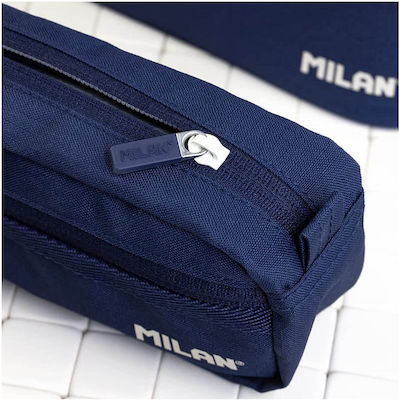 Milan Pencil Case Barrel with 2 Compartments Blue