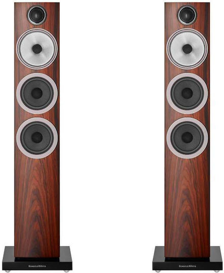 Bowers & Wilkins 704 S3 Ζεύγος Ηχείων Hi-Fi Δαπέδου 150W 3 Δρόμων Π16.5xΒ26.3xΥ92.5εκ. Καφέ