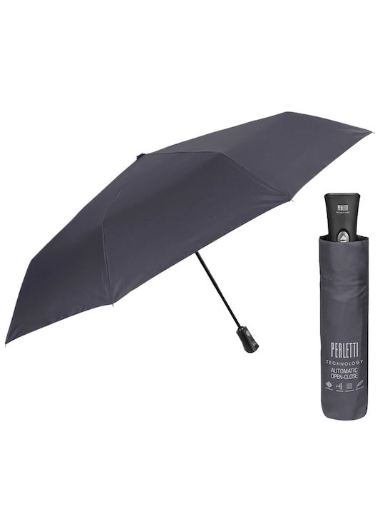 Perletti Winddicht Regenschirm Kompakt Gray