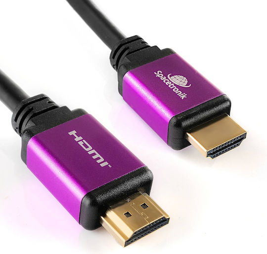 Spacetronik Spacetronik SH-SPR005 HDMI 2.1 Ultra High Speed 48Gbps 4K 120Hz HDR VRR Kabel HDMI-Stecker - HDMI-Stecker 0,5m Lila