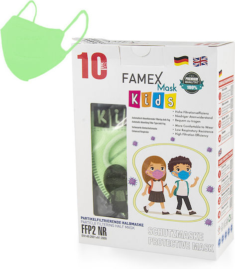 Famex Μάσκα Προστασίας FFP2 NR για Παιδιά Light Green 40τμχ