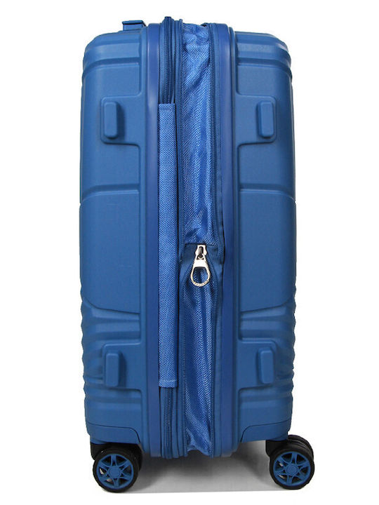 Airtex Paris Μεσαία Βαλίτσα Ταξιδίου Σκληρή Μπλε με 4 Ρόδες Ύψους 65εκ.