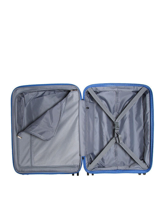Airtex Paris Μεσαία Βαλίτσα Ταξιδίου Σκληρή Μπλε με 4 Ρόδες Ύψους 65εκ.