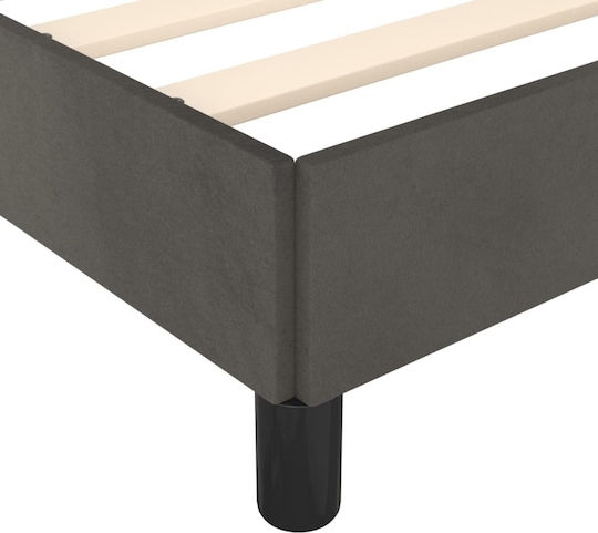 Ein Einzelbett Mit Stoff Dunkelgrau Für Matratze 100x200cm